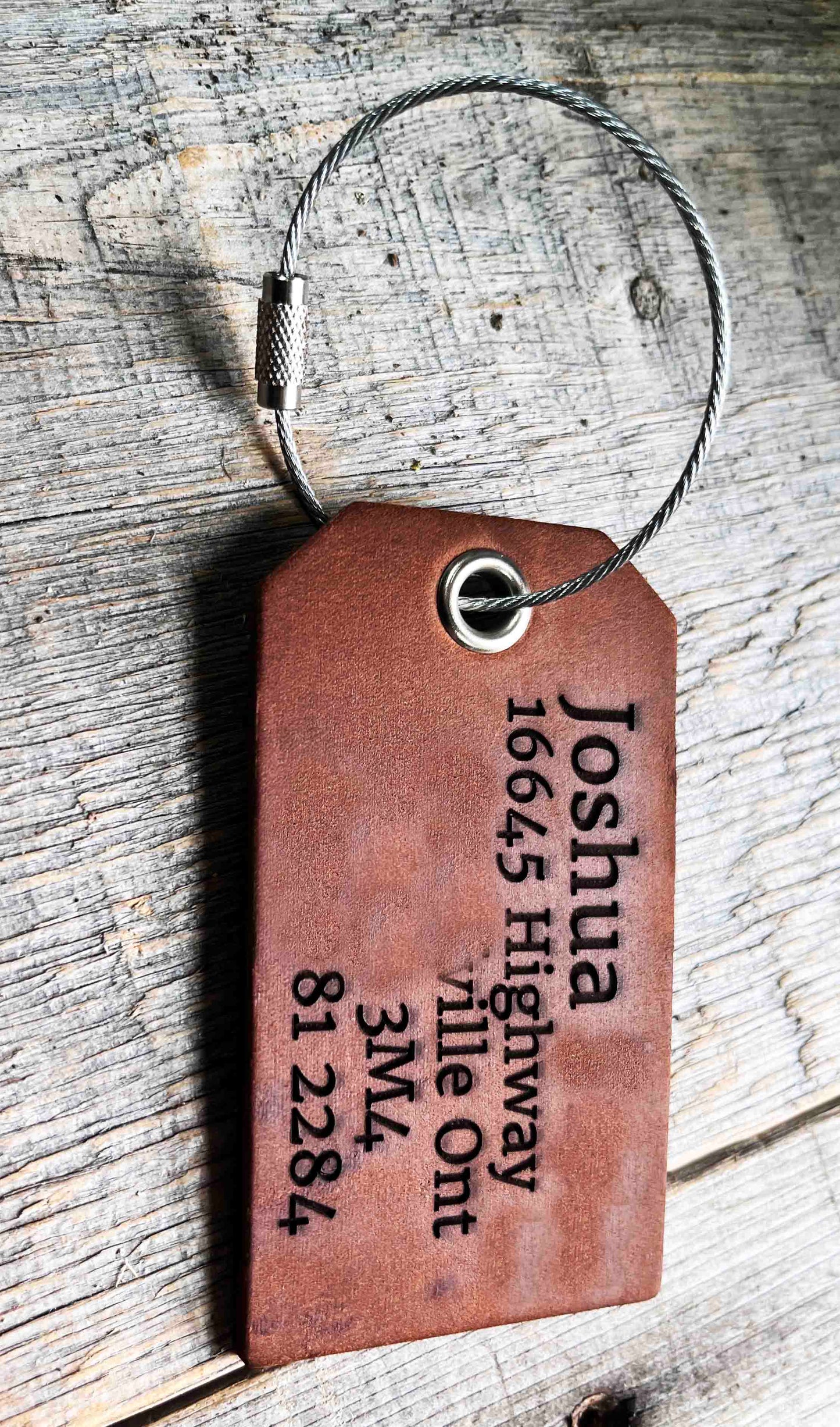 Luggage Tags Premium Leather Engraved.