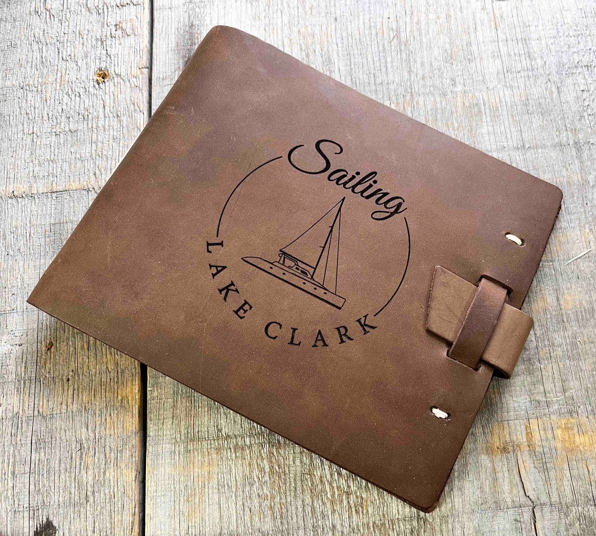 Large Guest Registry, Flap-tie Premium Leather Engraved Memories Made Custom