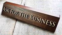 3D Maple and Walnut Desk Name Plate.