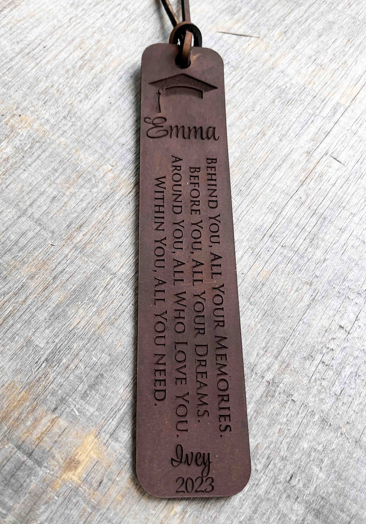 Bookmark Premium Leather Engraved.