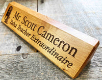 Desk Name Plate Alder Wood - Memories Made Custom