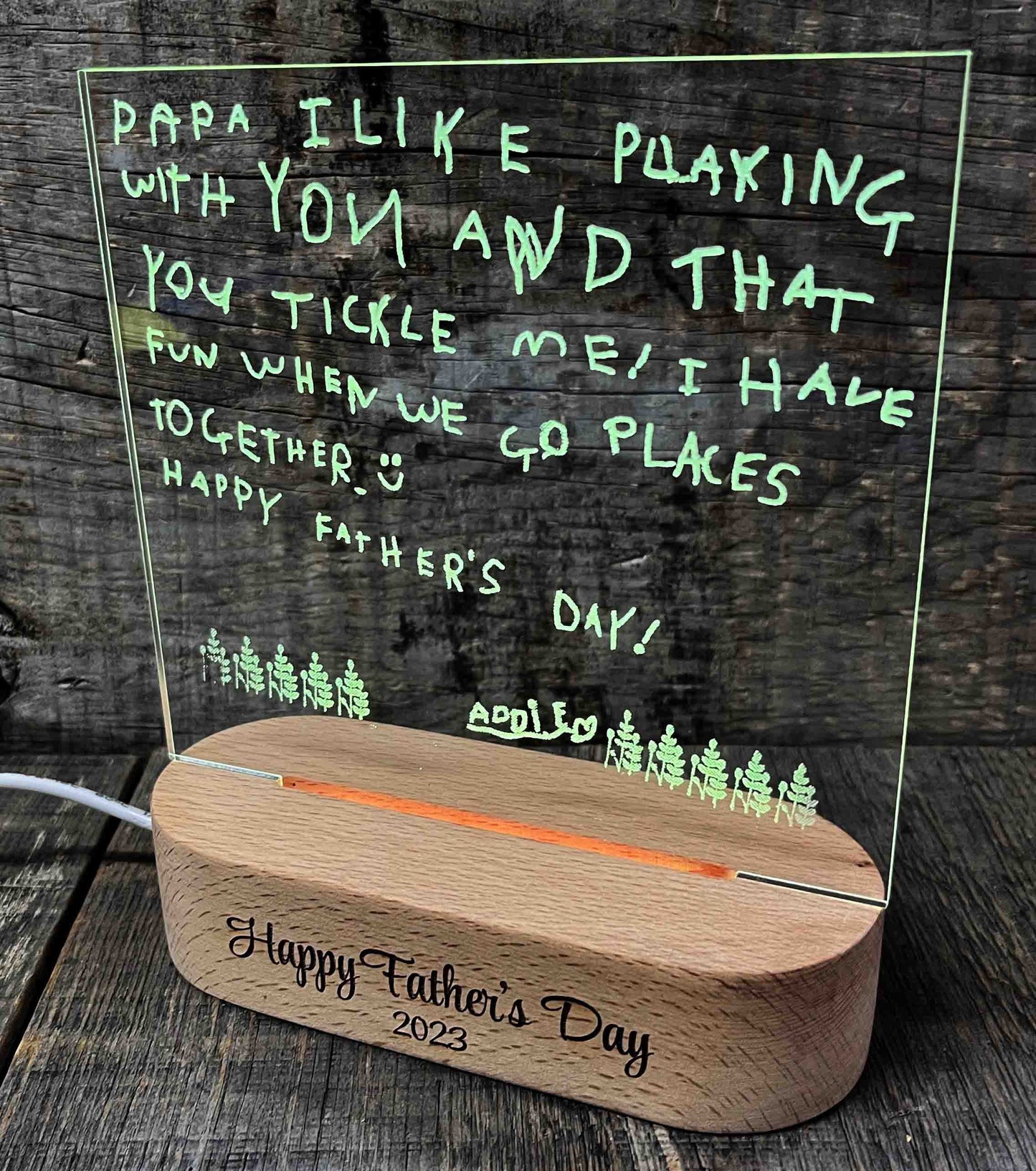 Children's Handwriting Light Sign - 7 Colours.