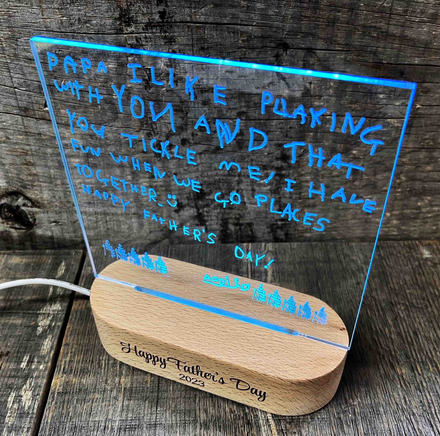 Children's Handwriting Light Sign - 7 Colours.