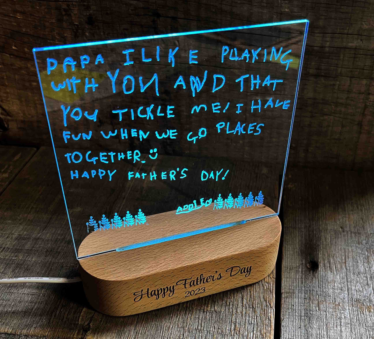 Children's Handwriting Light Sign - 7 Colours.