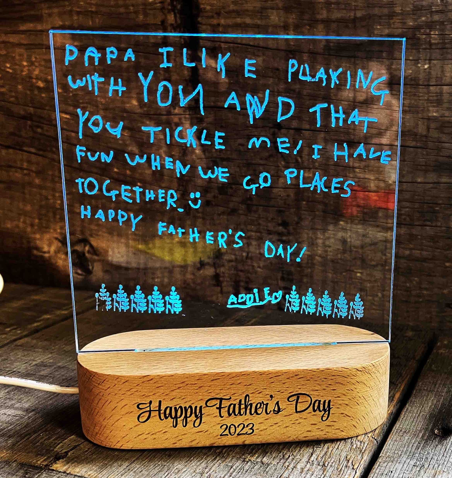 Children's Handwriting Light Sign - 7 Colours.