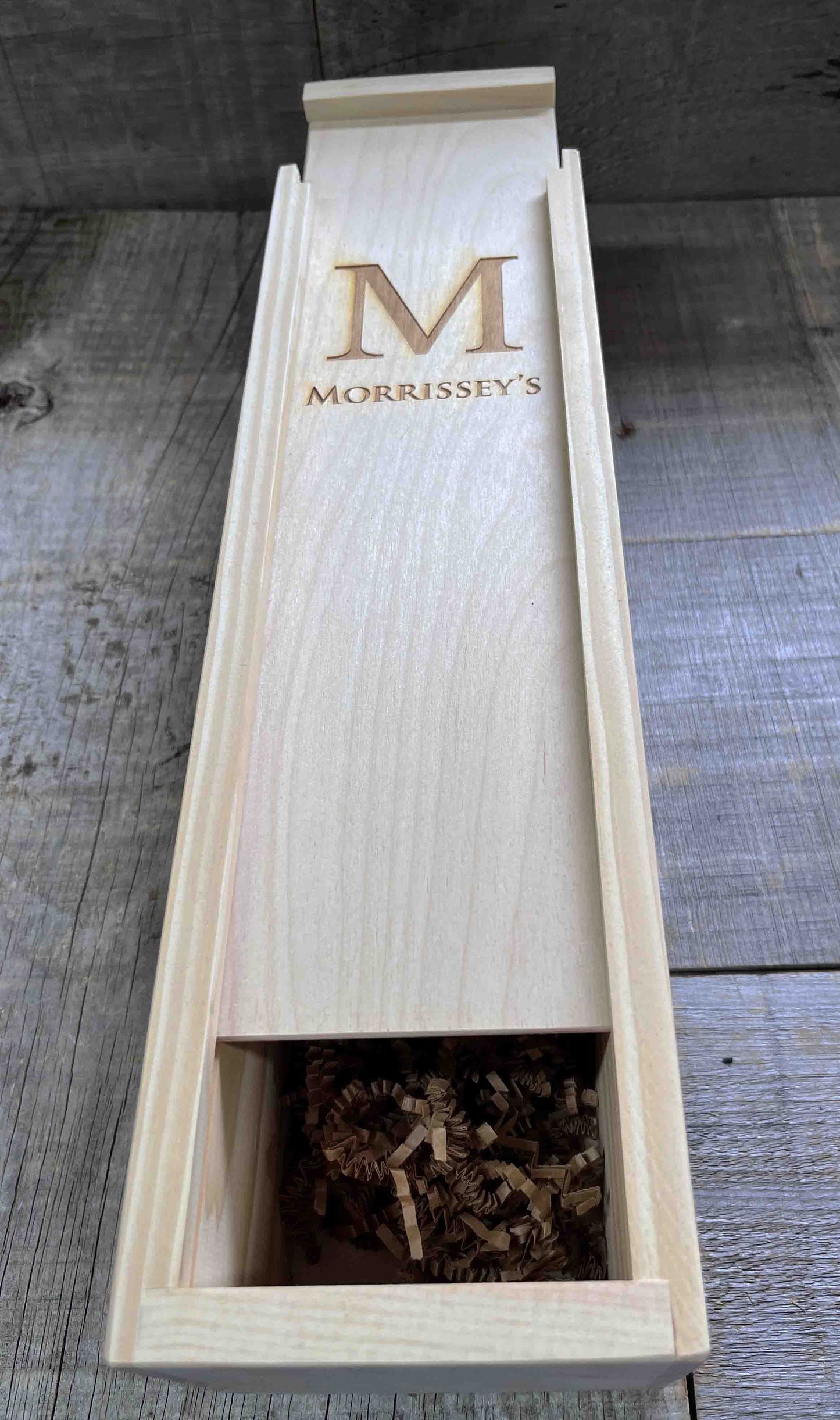 Custom Engraved Pine Wine Boxes - Initial and name Design 33.