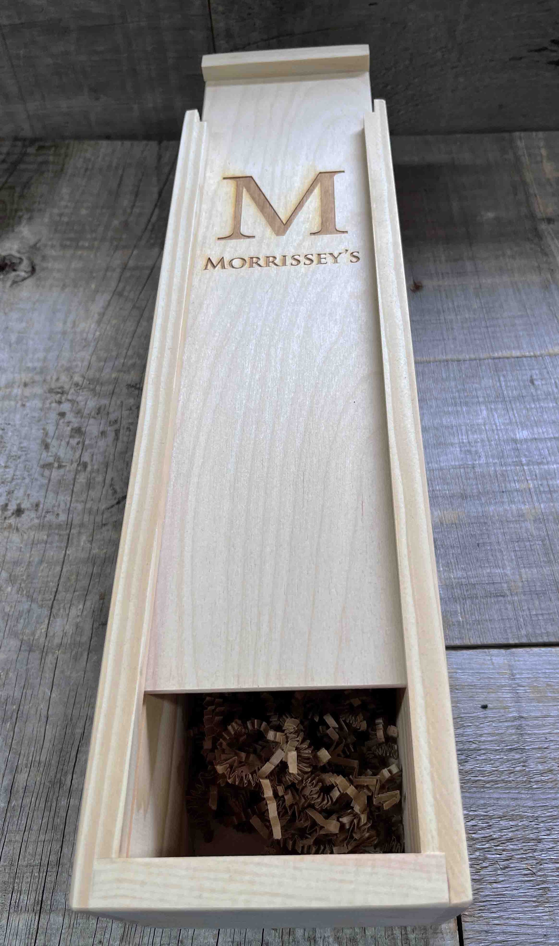 Custom Engraved Pine Wine Boxes - Initial and name Design 33.