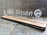 Acrylic and Wood Desk Name Plate.