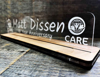 Acrylic and Wood Desk Name Plate.