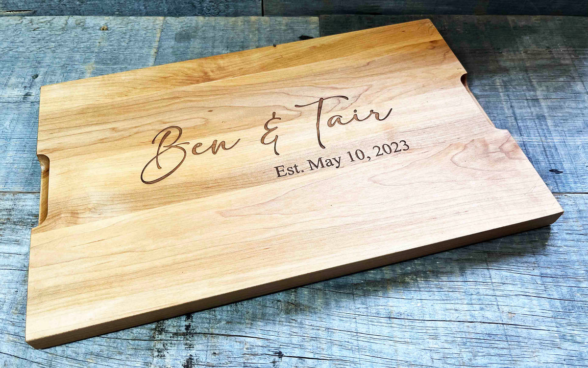 Maple Cutting Board Names and Date  - Design 96.