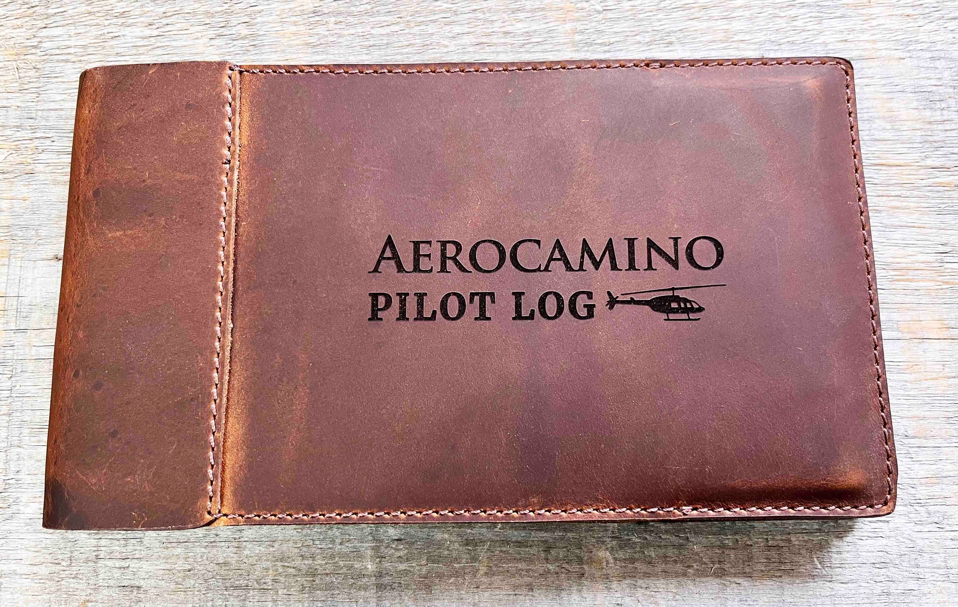 Pilots Log Premium Leather Engraved.