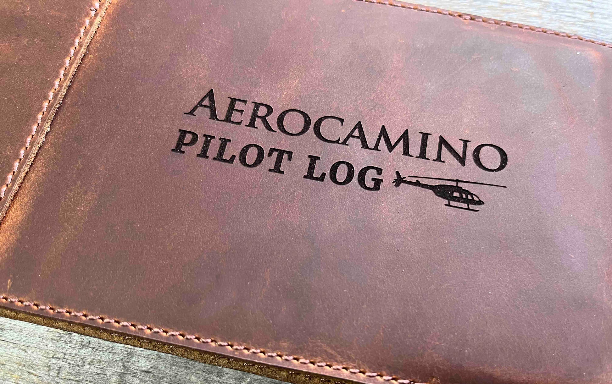 Pilots Log Premium Leather Engraved.