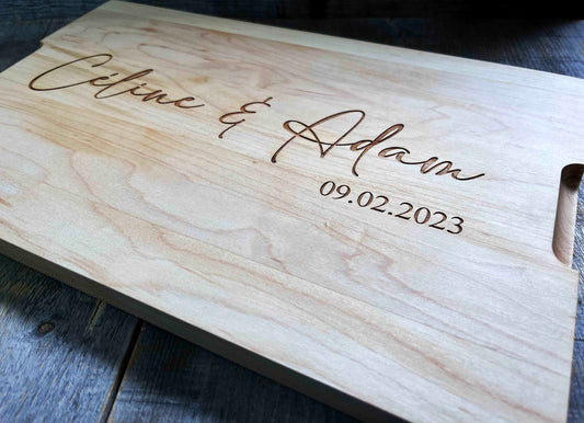 Maple Cutting Board Names and Date  - Design 96.