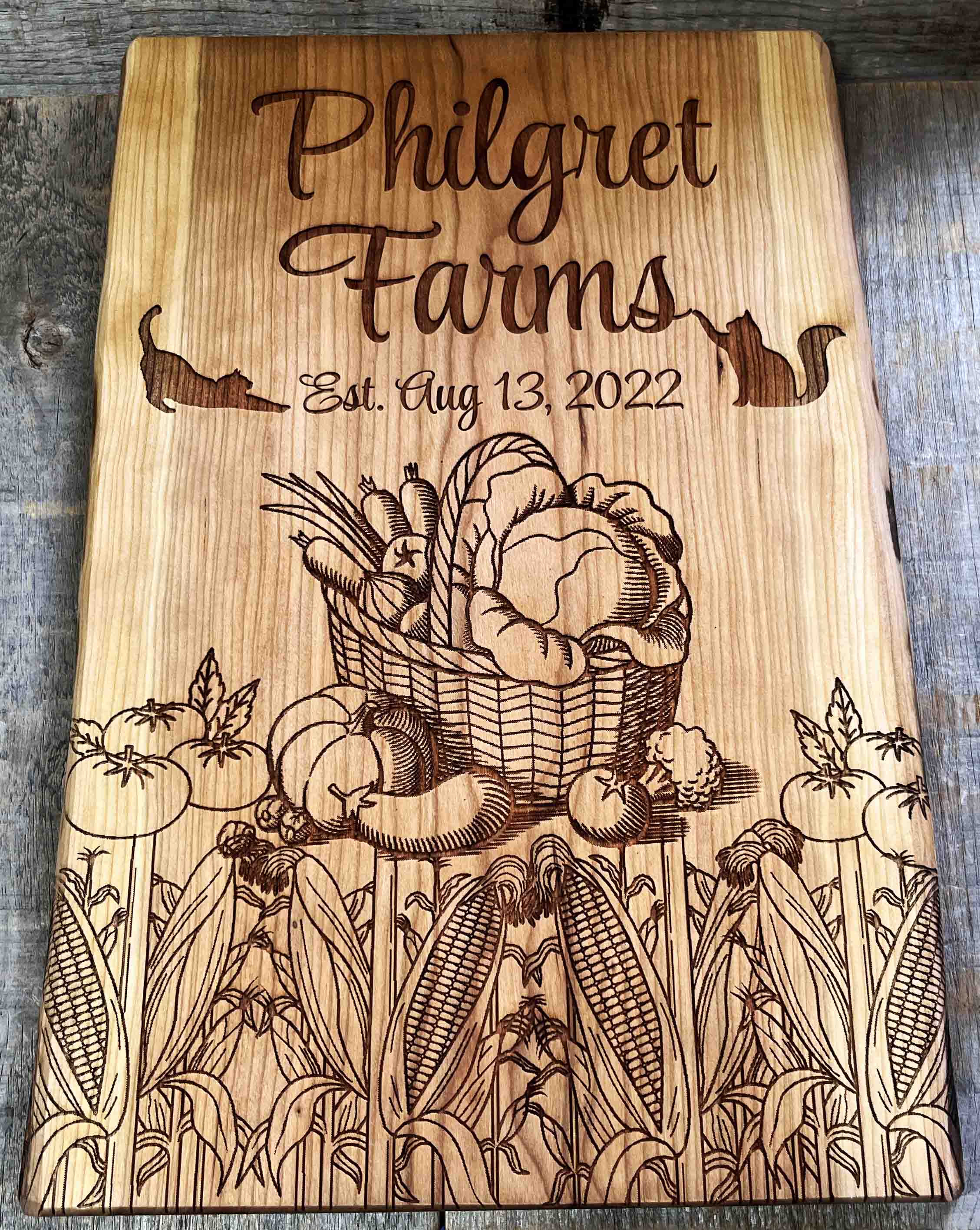 Large Cherry Wood Custom Engraved Signs