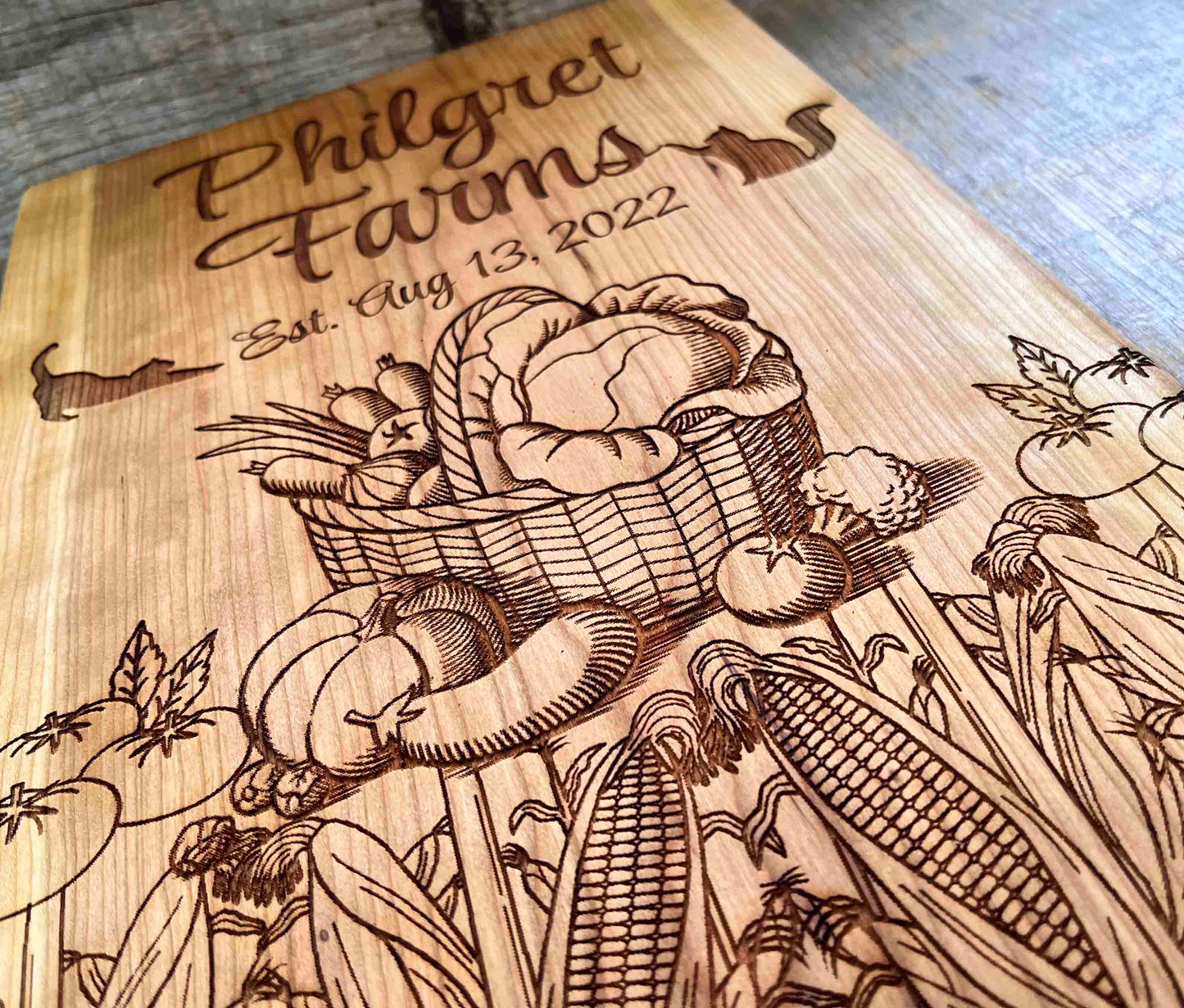 Large Cherry Wood Custom Engraved Signs