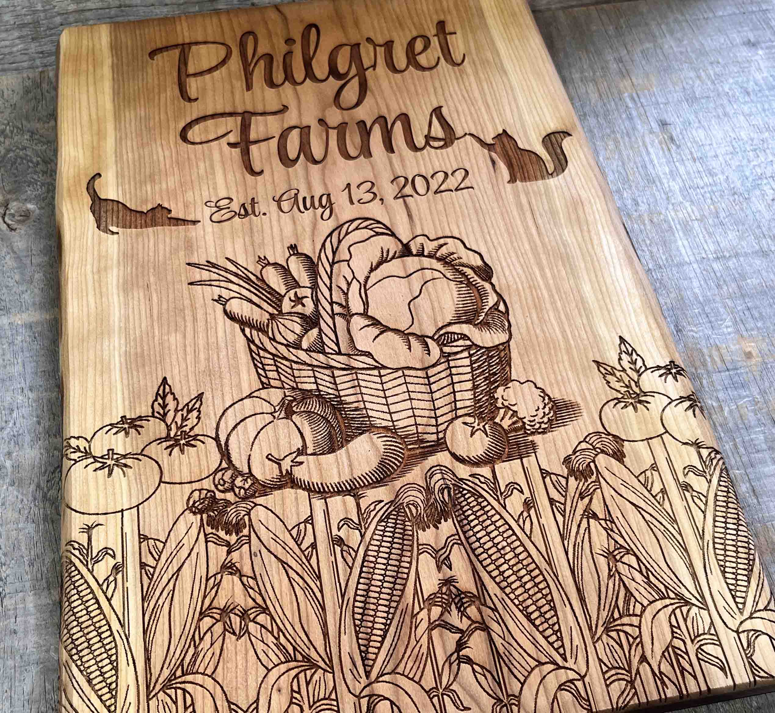 Large Cherry Wood Custom Engraved Signs