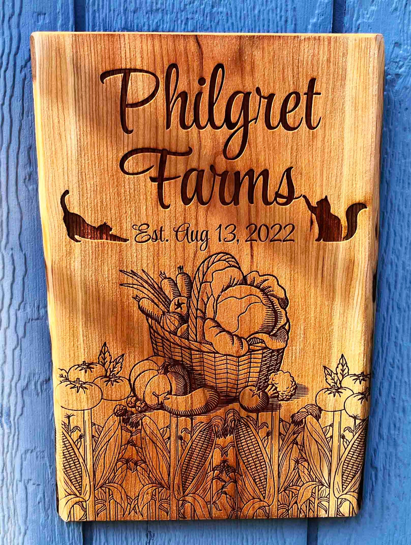 Large Cherry Wood Custom Engraved Signs