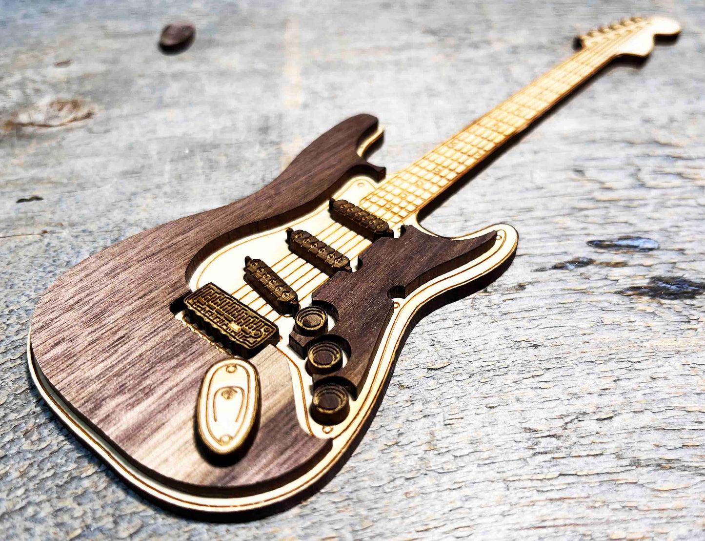 Wooden Electric Guitar Sign