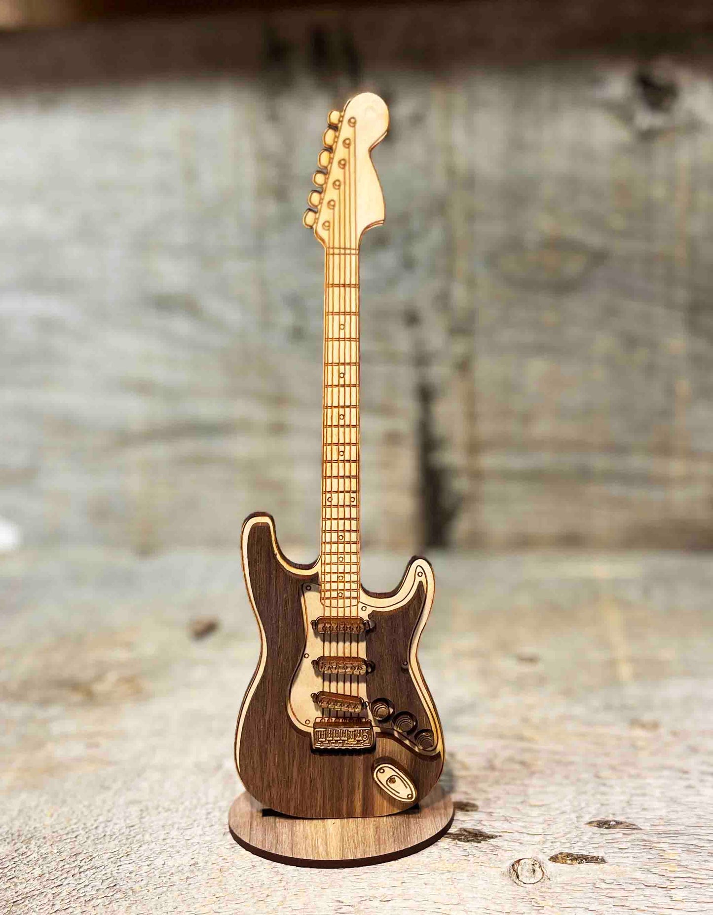 Wooden Electric Guitar Sign