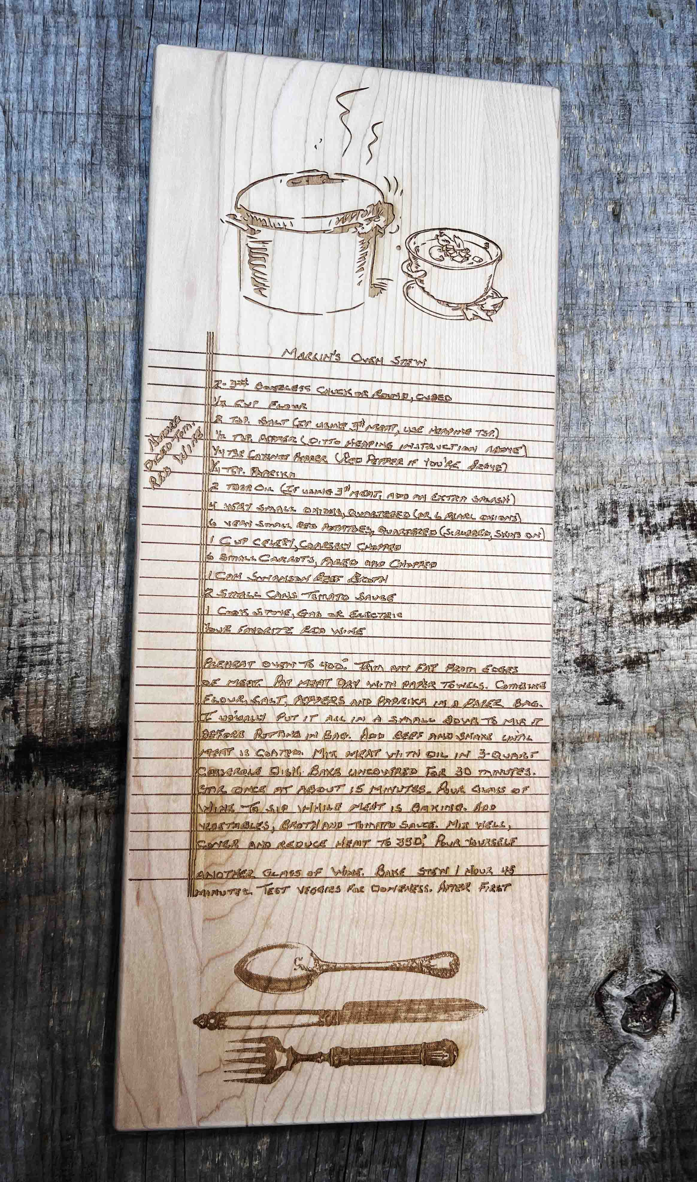 Family Recipe Engraved Serving Board