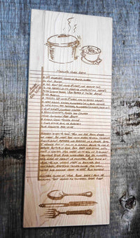 Family Recipe Engraved Serving Board Memories Made Custom