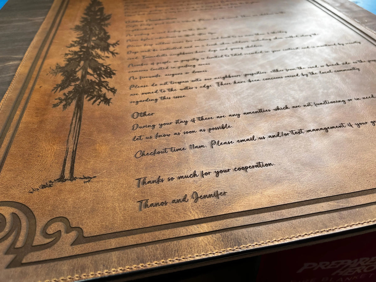 Premium Leather Engraved Desk Mat Memories Made Custom