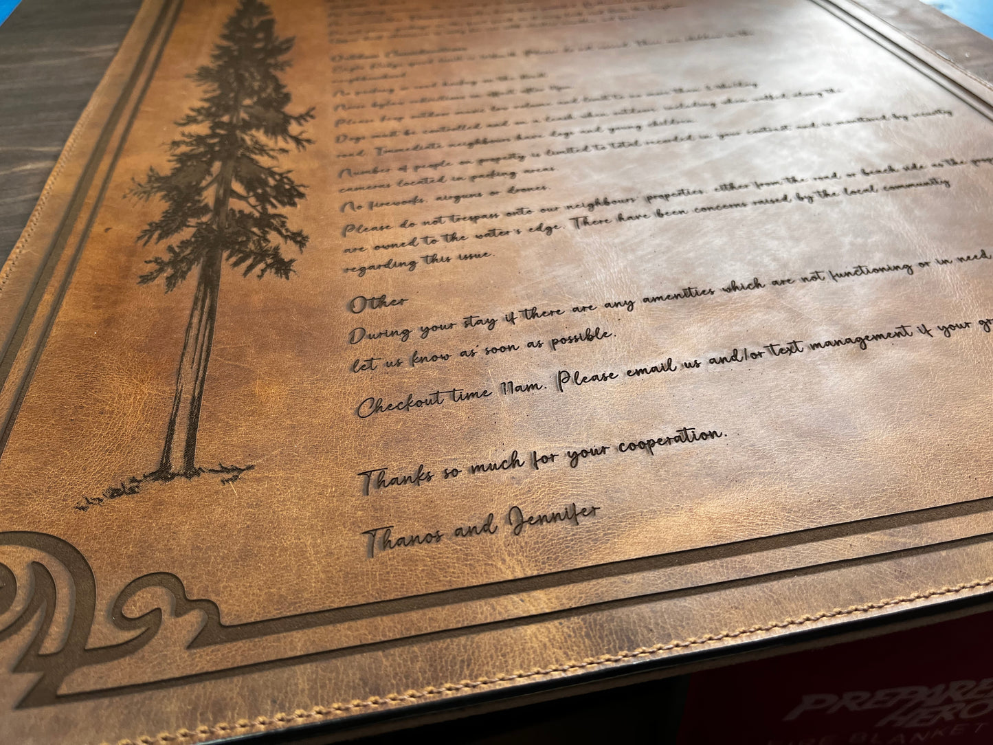 Premium Leather Engraved Desk Mat