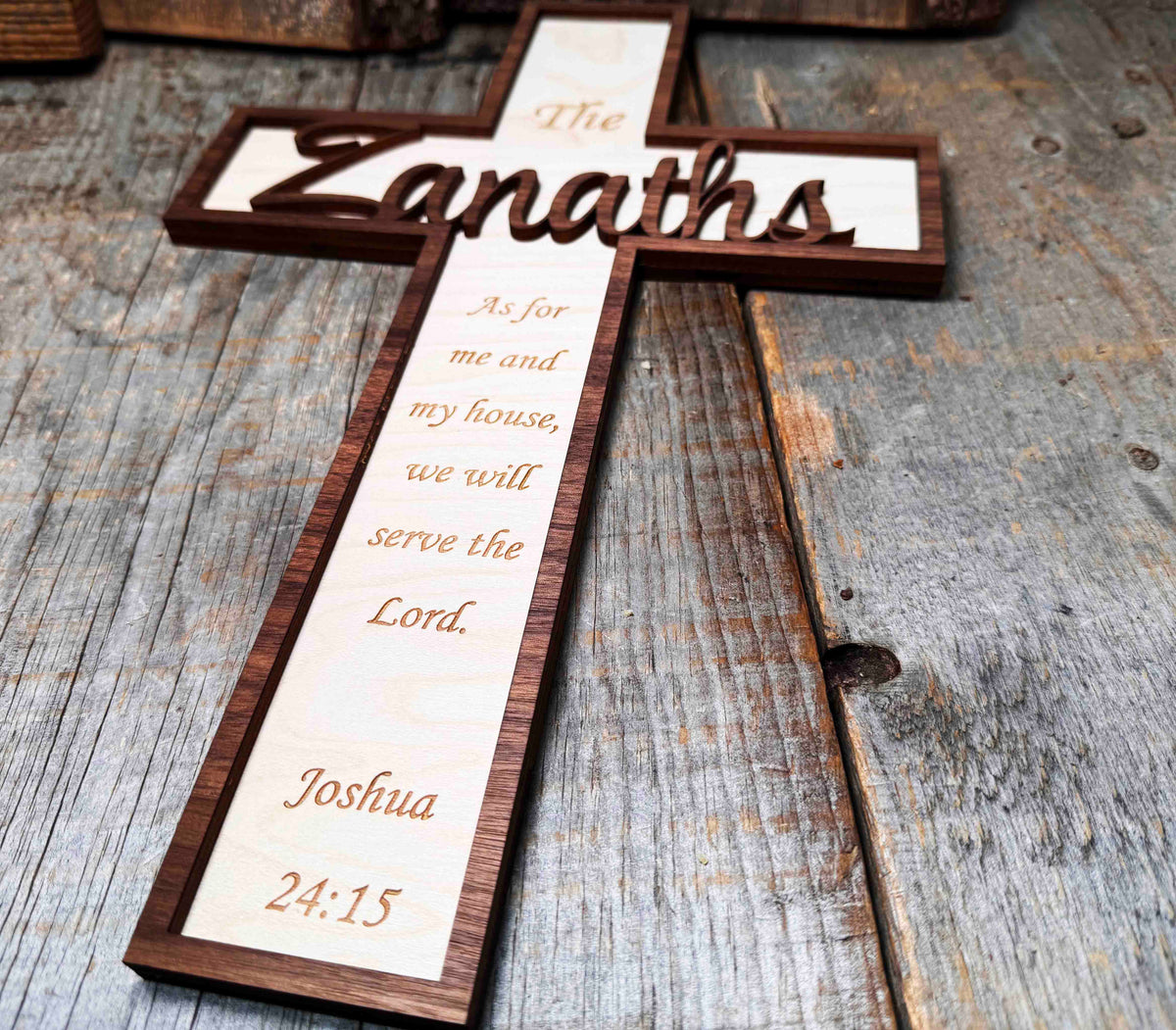 Wooden Crosses Dual Layer Memories Made Custom
