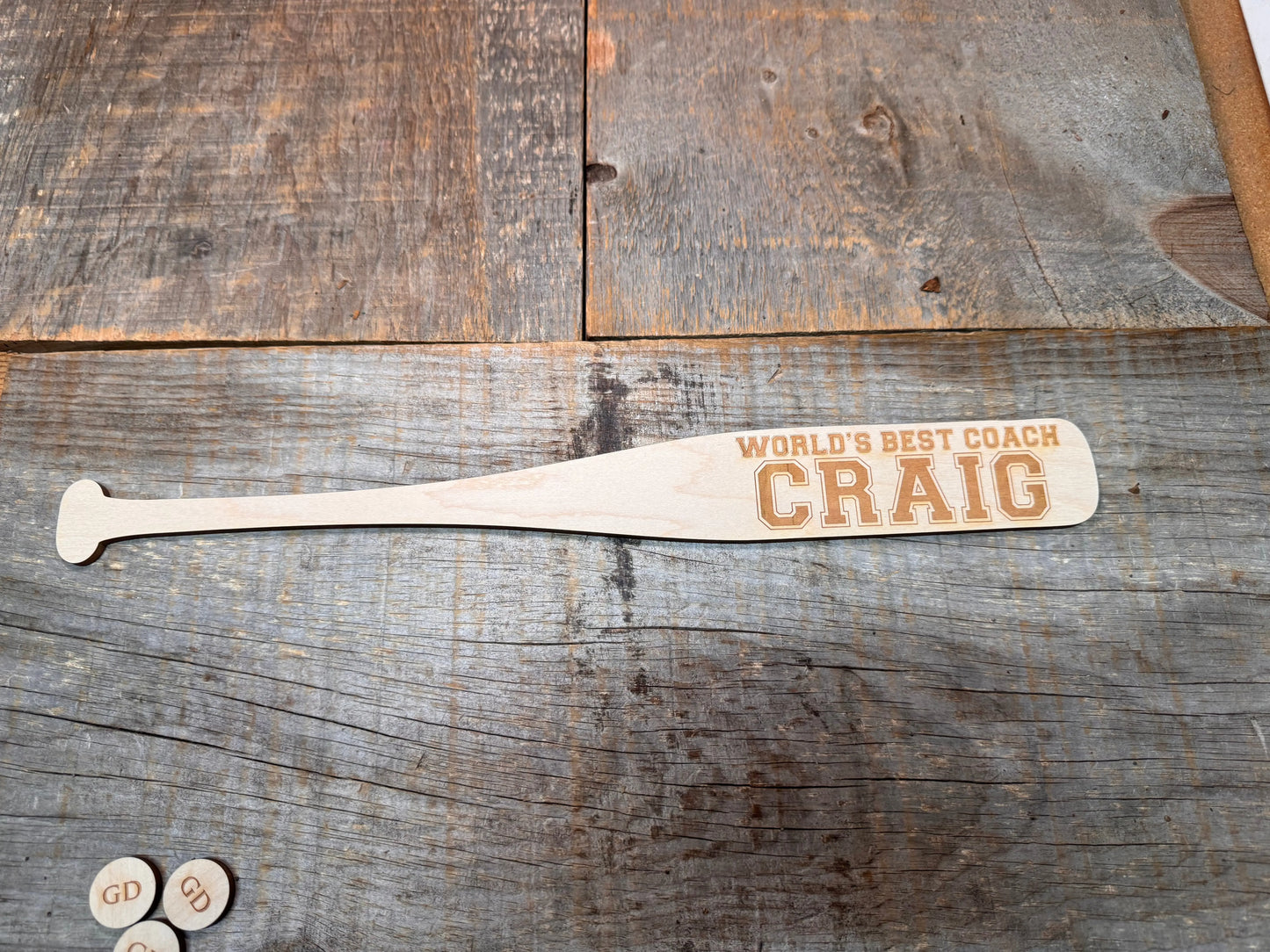 Mini Baseball Bat - Laser Cut and Engraved - Multiple Lengths Memories Made Custom
