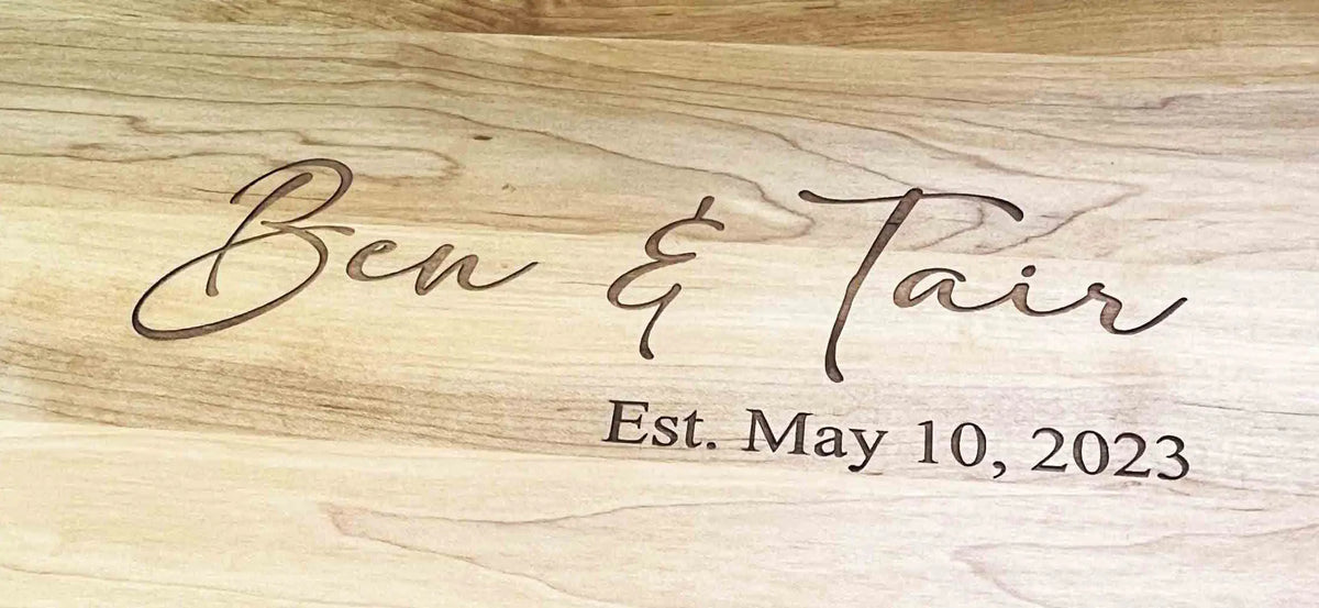 Maple Cutting Board Names and Date  - Design 96.