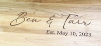 Maple Cutting Board Names and Date  - Design 96.