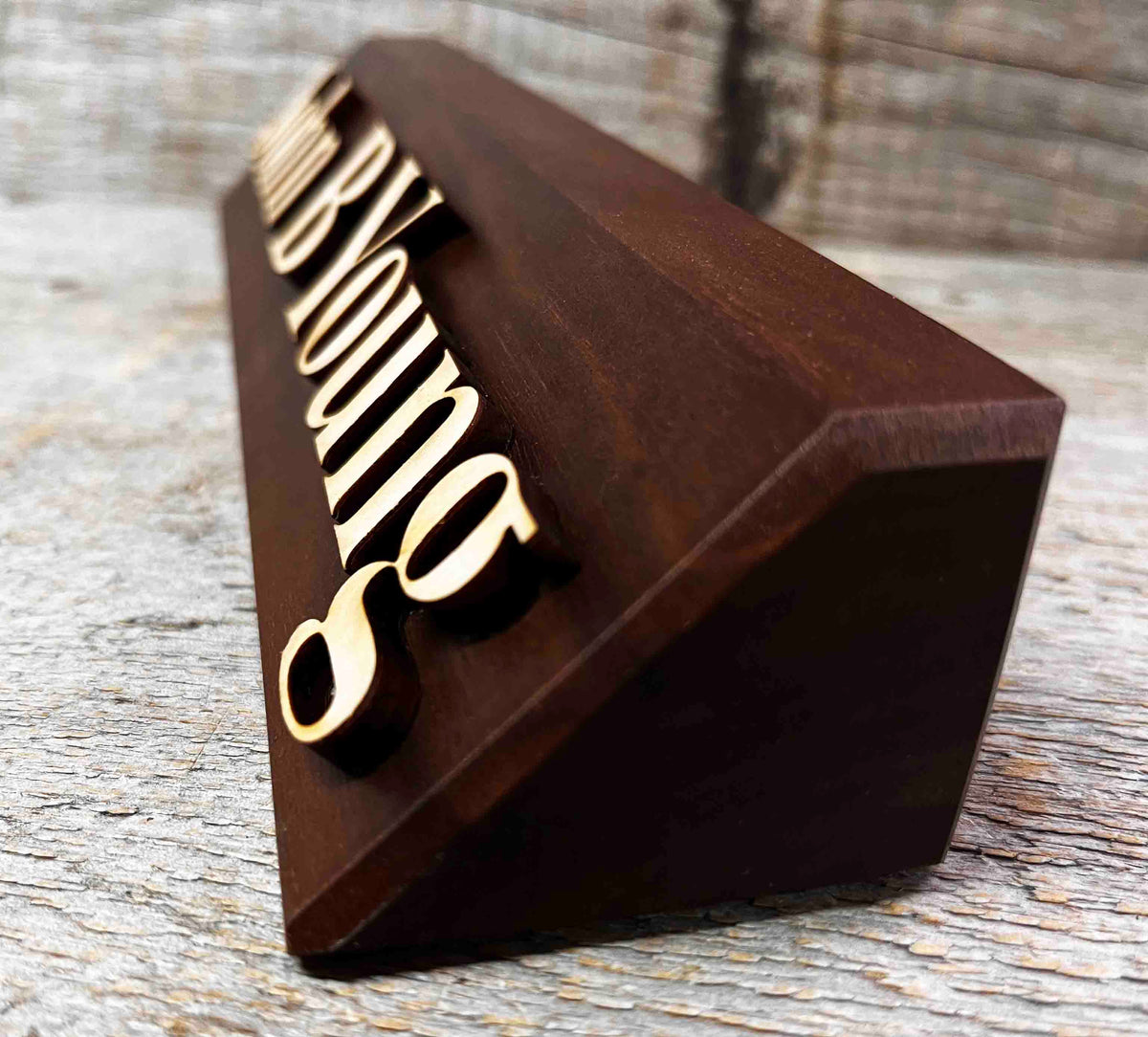 3D Maple and Walnut Desk Name Plate Memories Made Custom