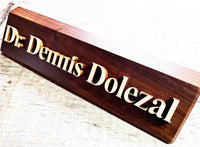 3D Maple and Walnut Desk Name Plate Memories Made Custom