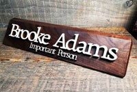 3D Maple and Walnut Desk Name Plate Memories Made Custom