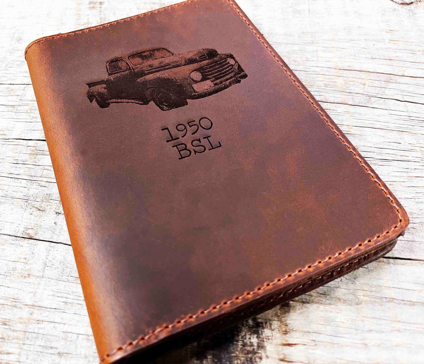 4x6 Leather Photo Album, Premium Leather Engraved