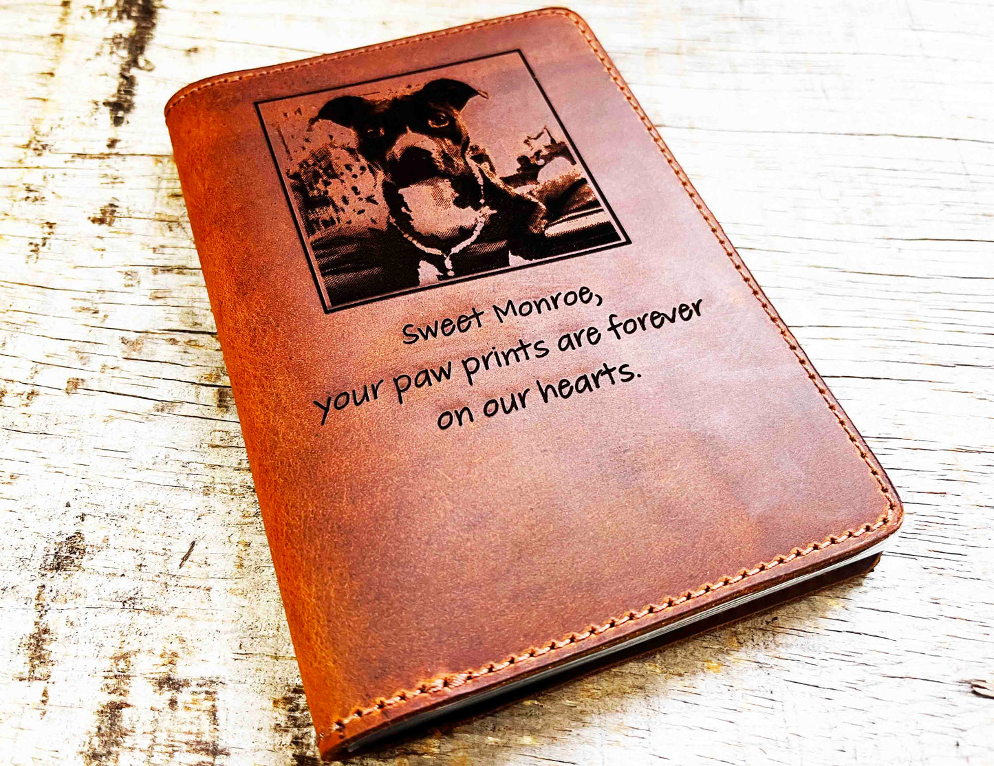 4x6 Leather Photo Album, Premium Leather Engraved