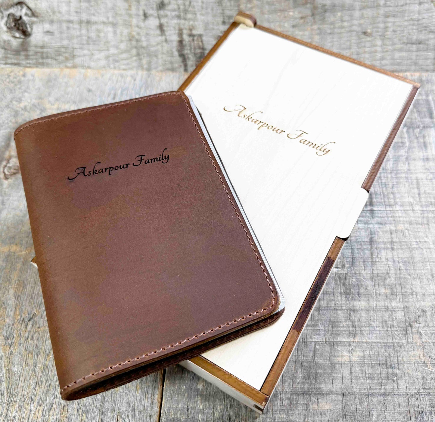 4x6 Leather Photo Album, Premium Leather Engraved