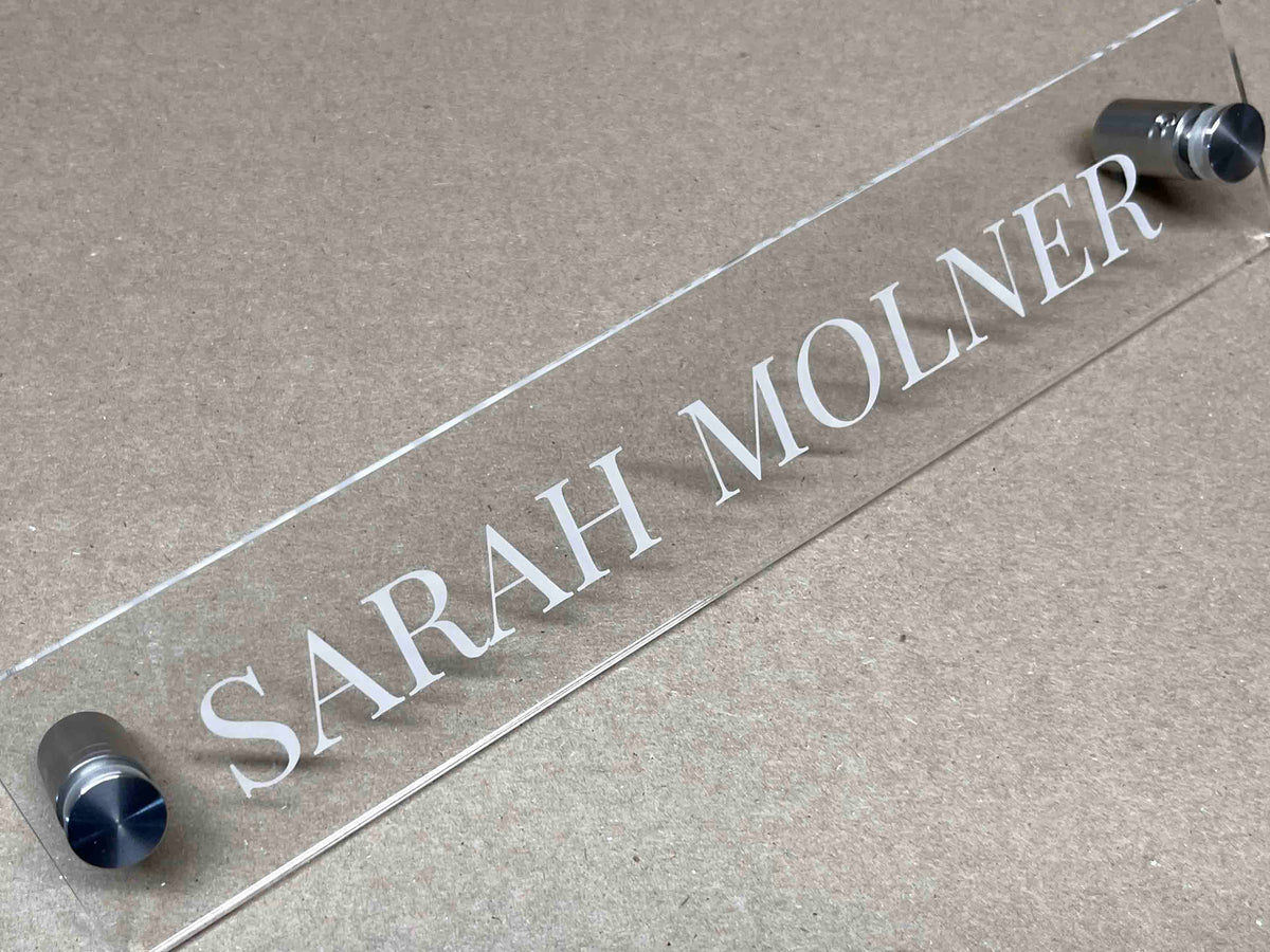 Acrylic Name Plate with Standoffs Memories Made Custom