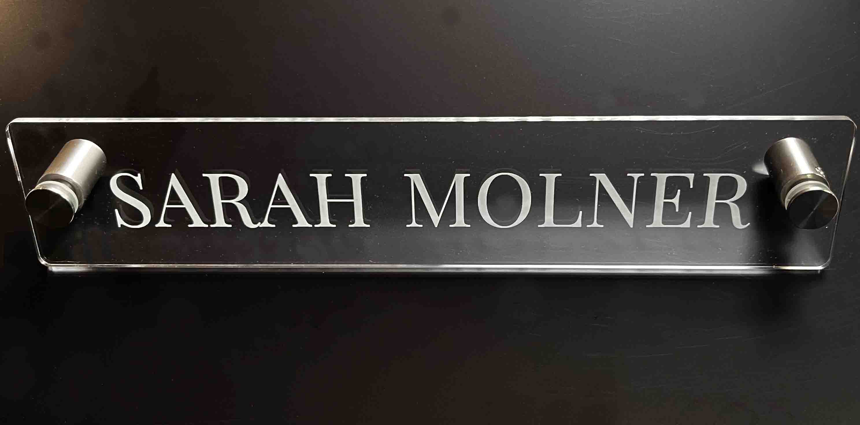 Acrylic Name Plate with Standoffs