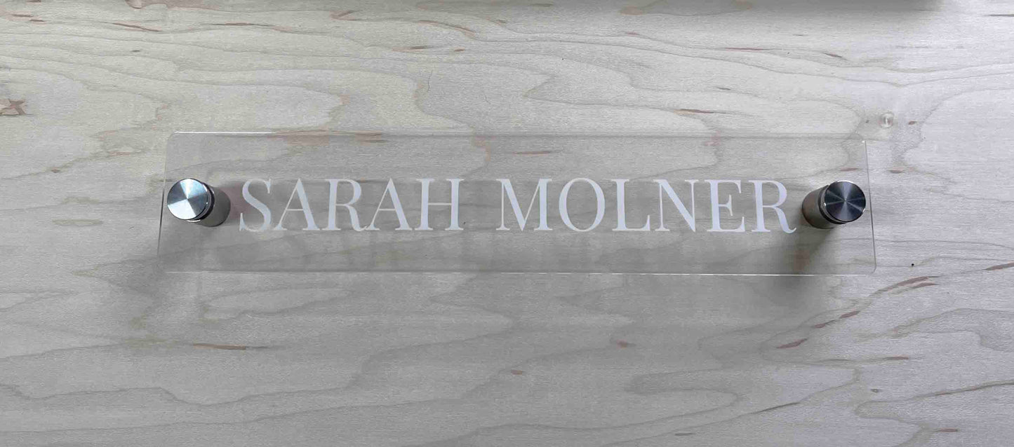 Acrylic Name Plate with Standoffs