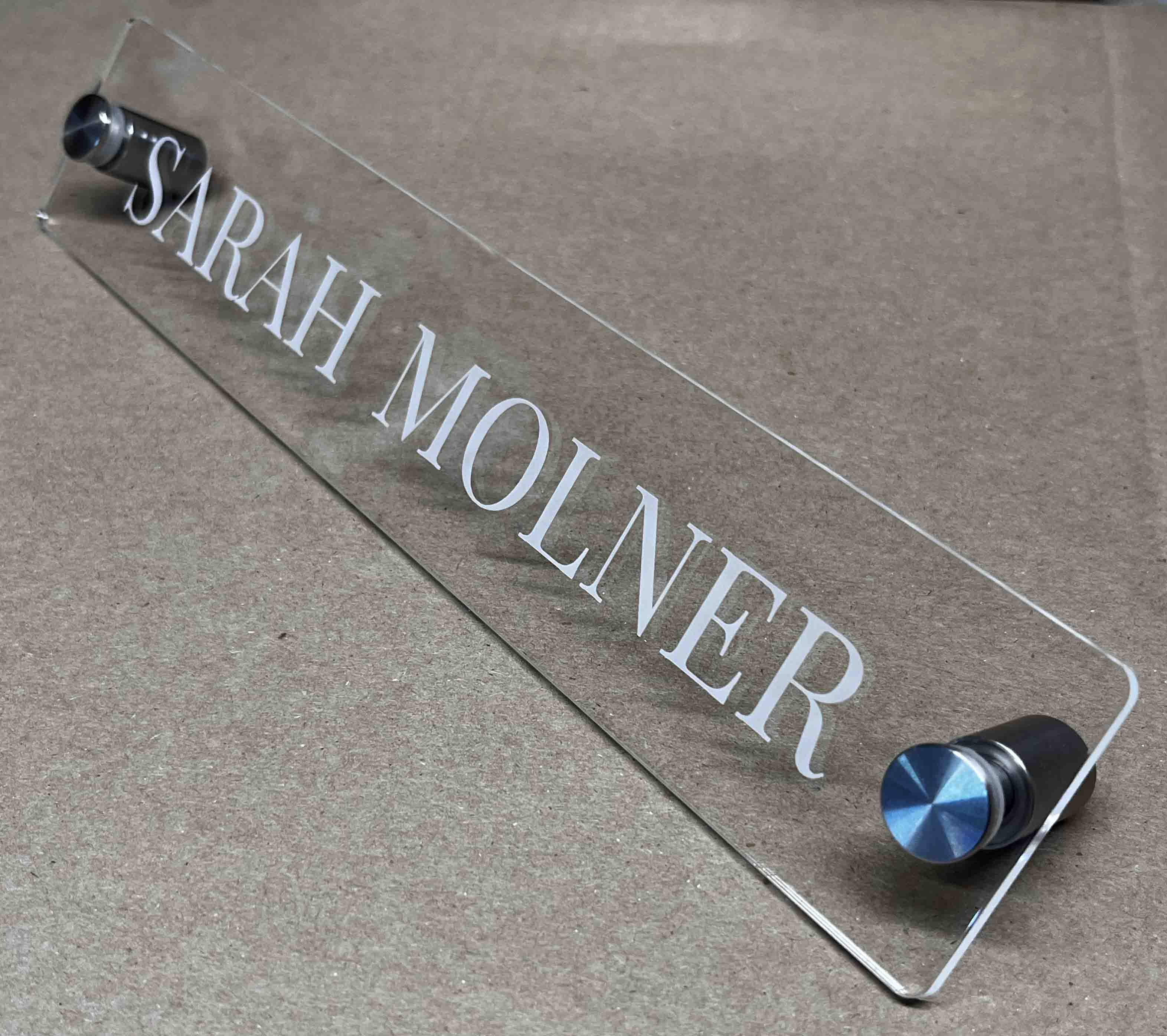 Acrylic Name Plate with Standoffs