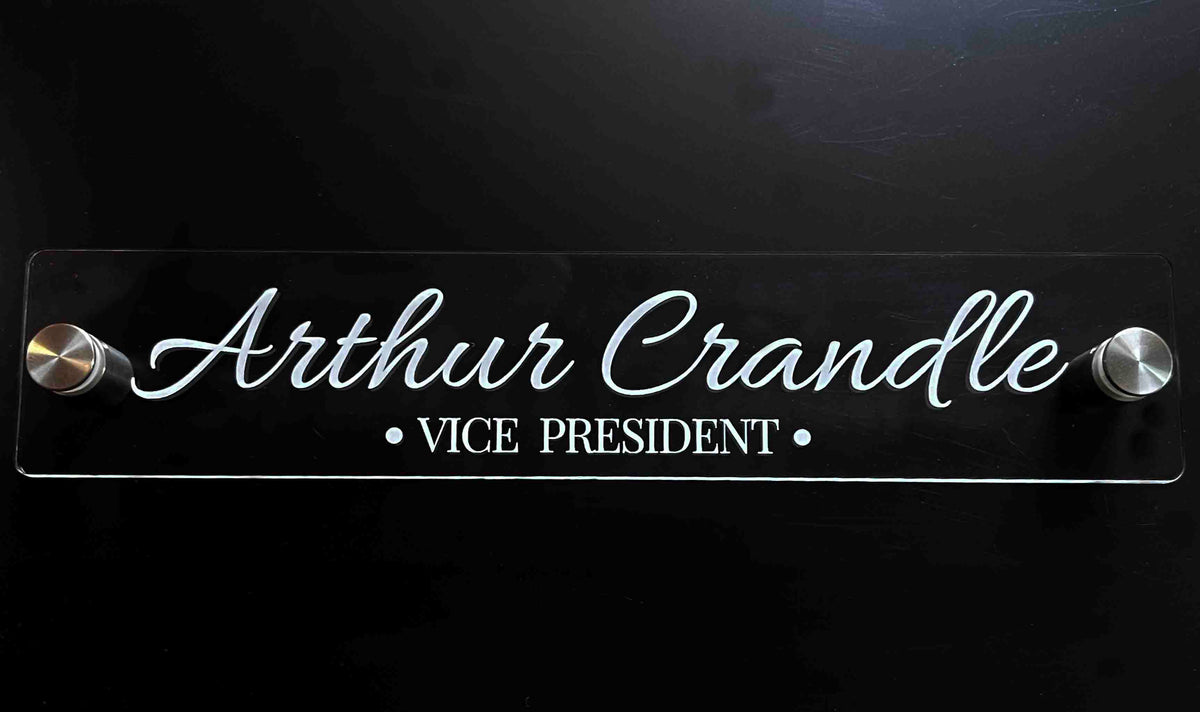 Acrylic Name Plate with Standoffs Memories Made Custom
