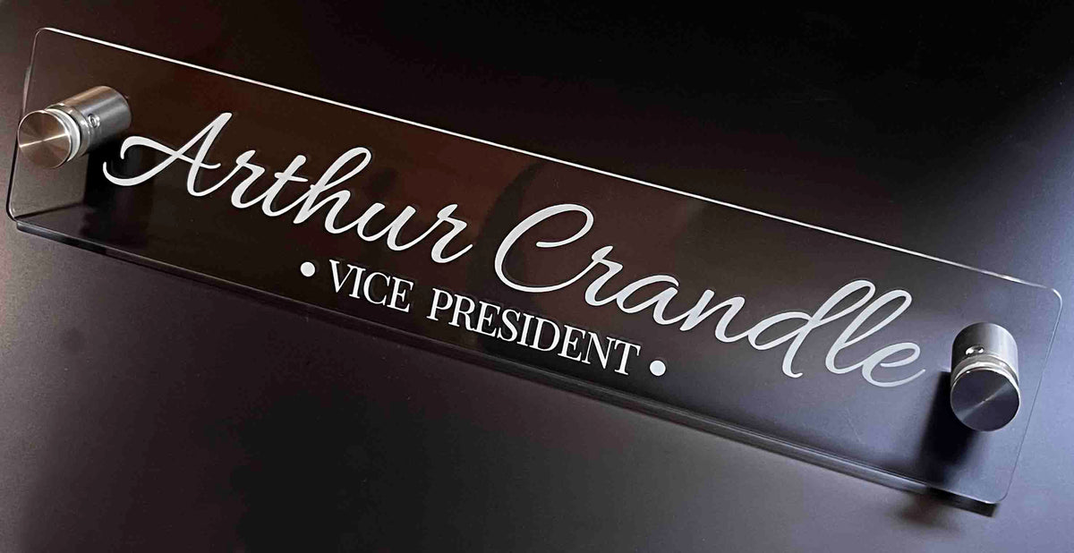 Acrylic Name Plate with Standoffs Memories Made Custom