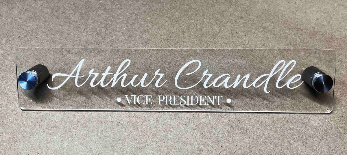 Acrylic Name Plate with Standoffs Memories Made Custom