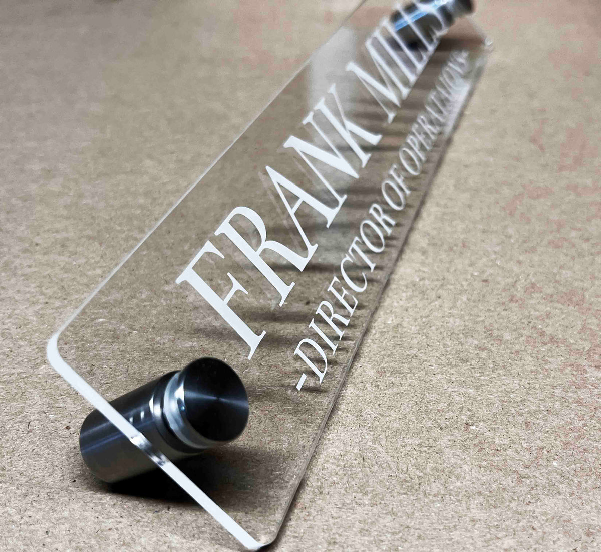 Acrylic Name Plate with Standoffs Memories Made Custom