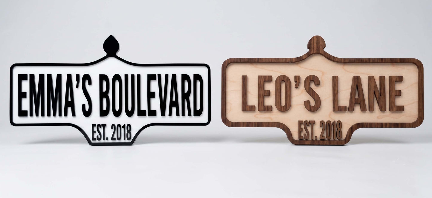 Custom Vintage Street Sign | Laser Cut Personalized Road Sign
