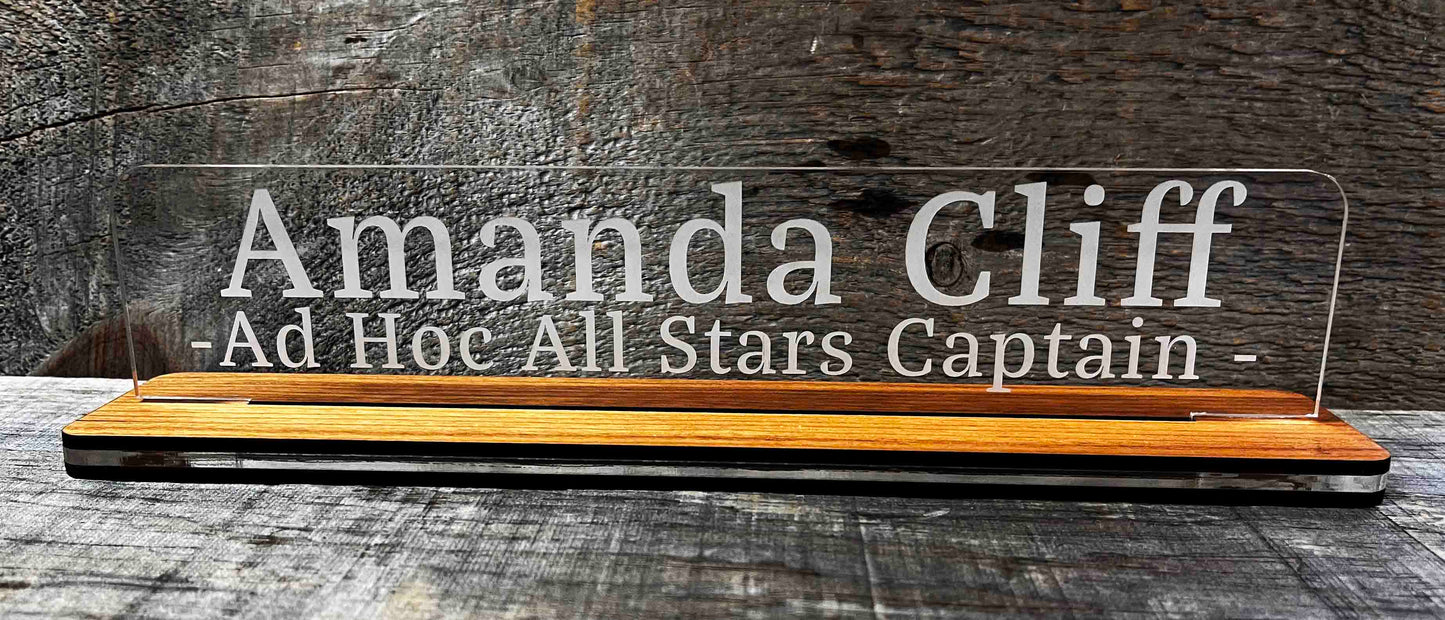 Acrylic and Wood Desk Name Plate Memories Made Custom