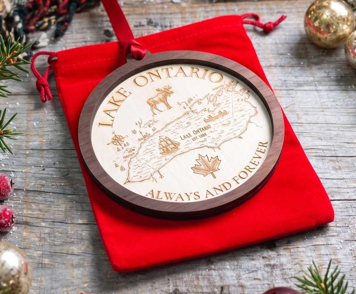 Our First Christmas Ornament | Custom Engraved Couples Keepsake | Laser Cut Maple Wood
