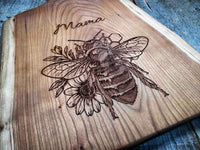 Live Edge Cutting Board Honey Bee Design Memories Made Custom