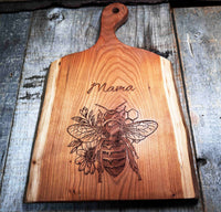 Live Edge Cutting Board Honey Bee Design Memories Made Custom